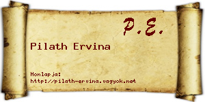 Pilath Ervina névjegykártya